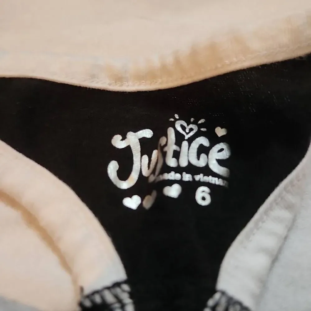 Justice Girls Black & White Girl Power Graphic Racerback Tank - Size 6